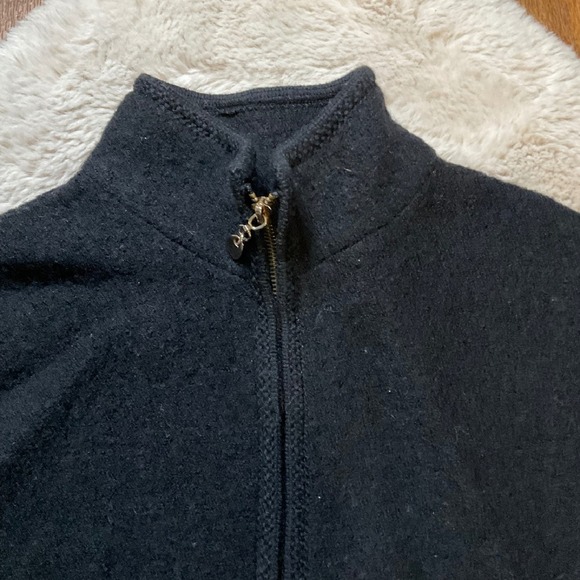 Lisa International Vest Womens Large Boiled Wool Embroidered Snowflake Black Wht - Picture 4 of 9